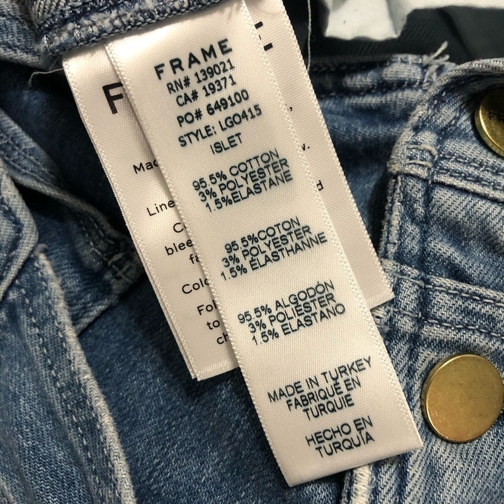 Frame Denim Blue Crop Boyfriend Overalls XS - Picture 9 of 9